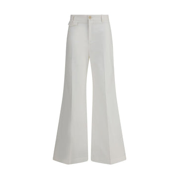 Chloé White Cotton Flared Pants