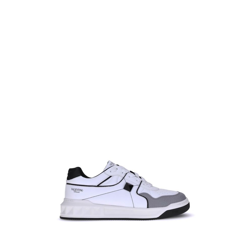 Valentino Garavani White Calf Leather Bos Taurus Low Top Sneakers
