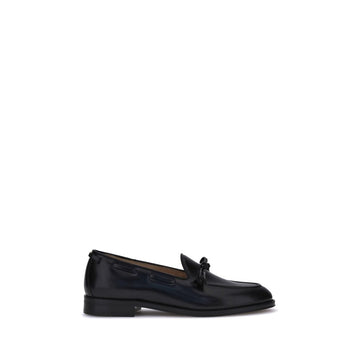 Valentino Garavani Black Calf Leather Bos Taurus Slip-On Loafers