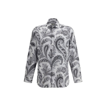 Etro Gray Cotton Pattern Shirt