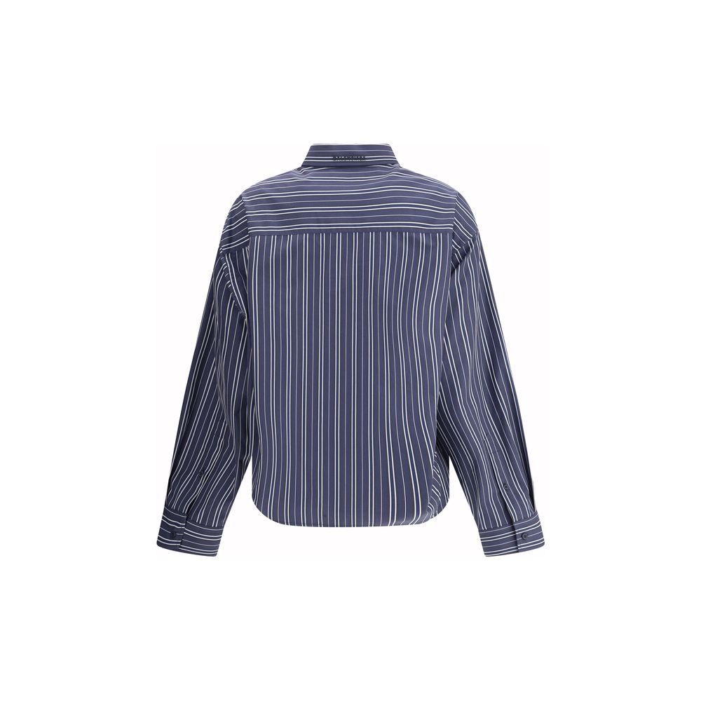 Balenciaga Blue Cotton Pattern Shirt