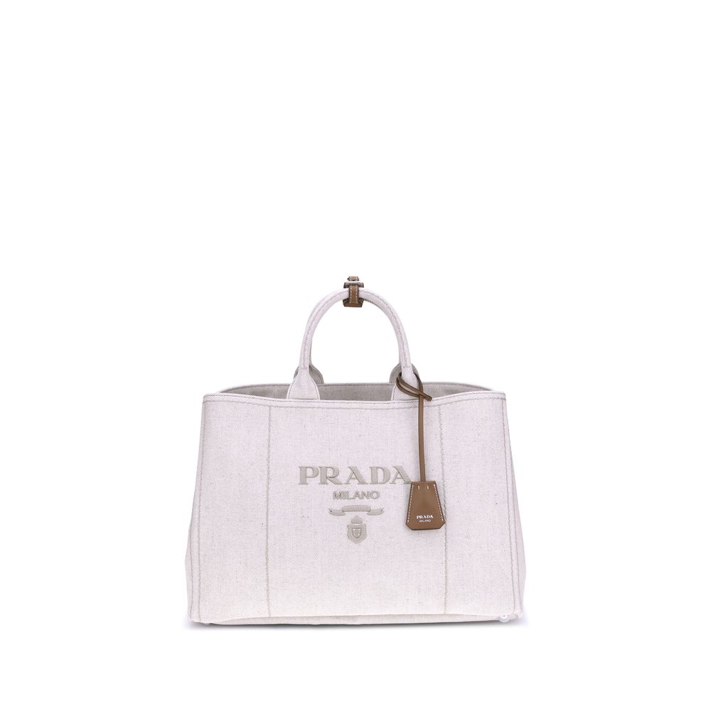 Prada Cream Cotton Shoulder Bag