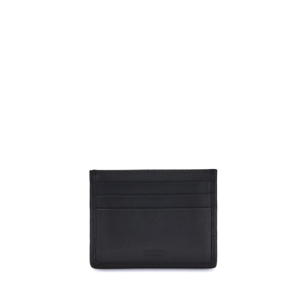 Ferragamo Black Calf Leather Bos Taurus Wallet
