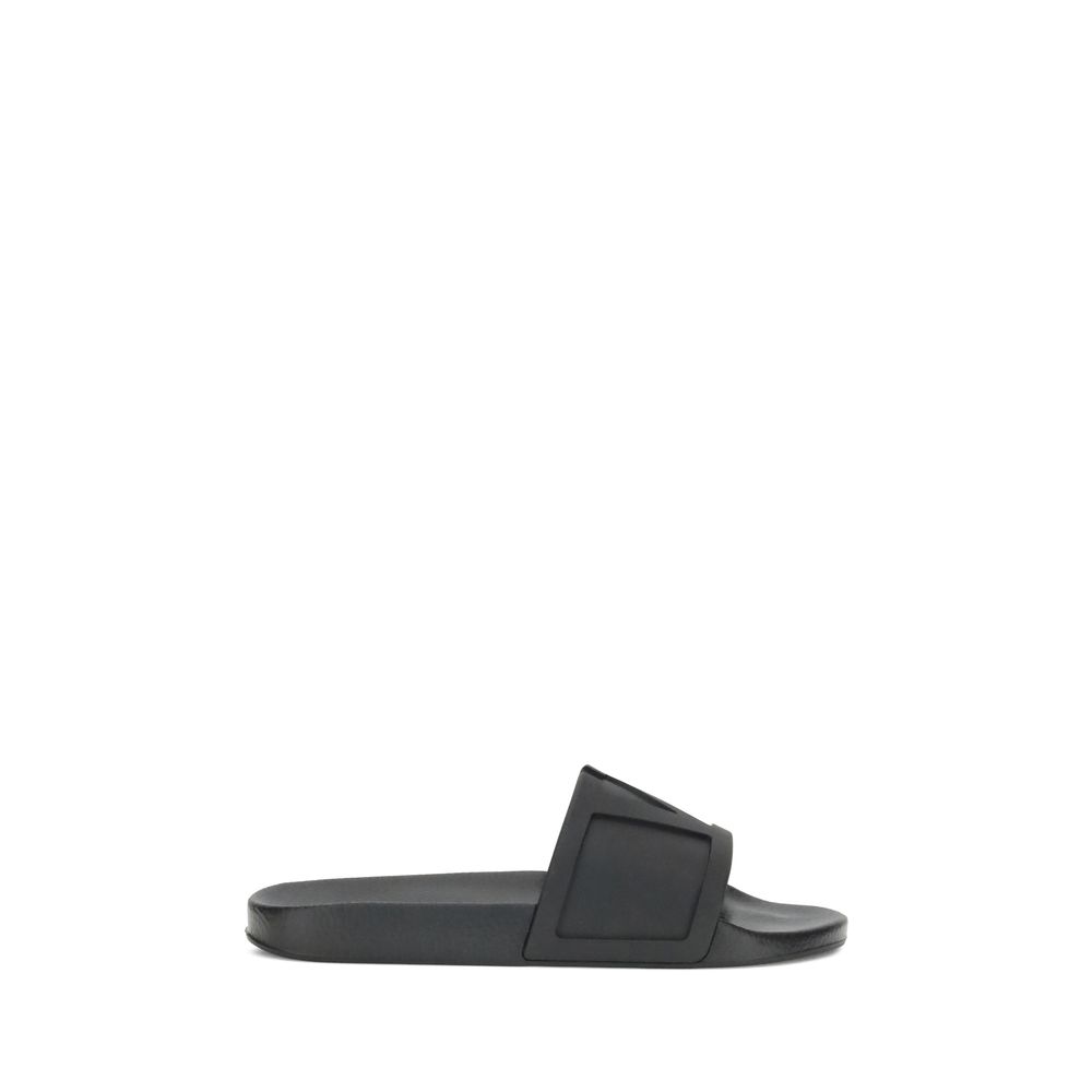 Valentino Garavani Black Rubber Sandals