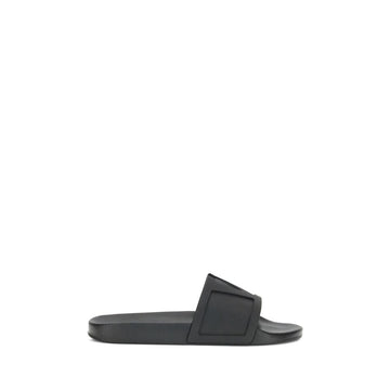 Valentino Garavani Black Rubber Sandals