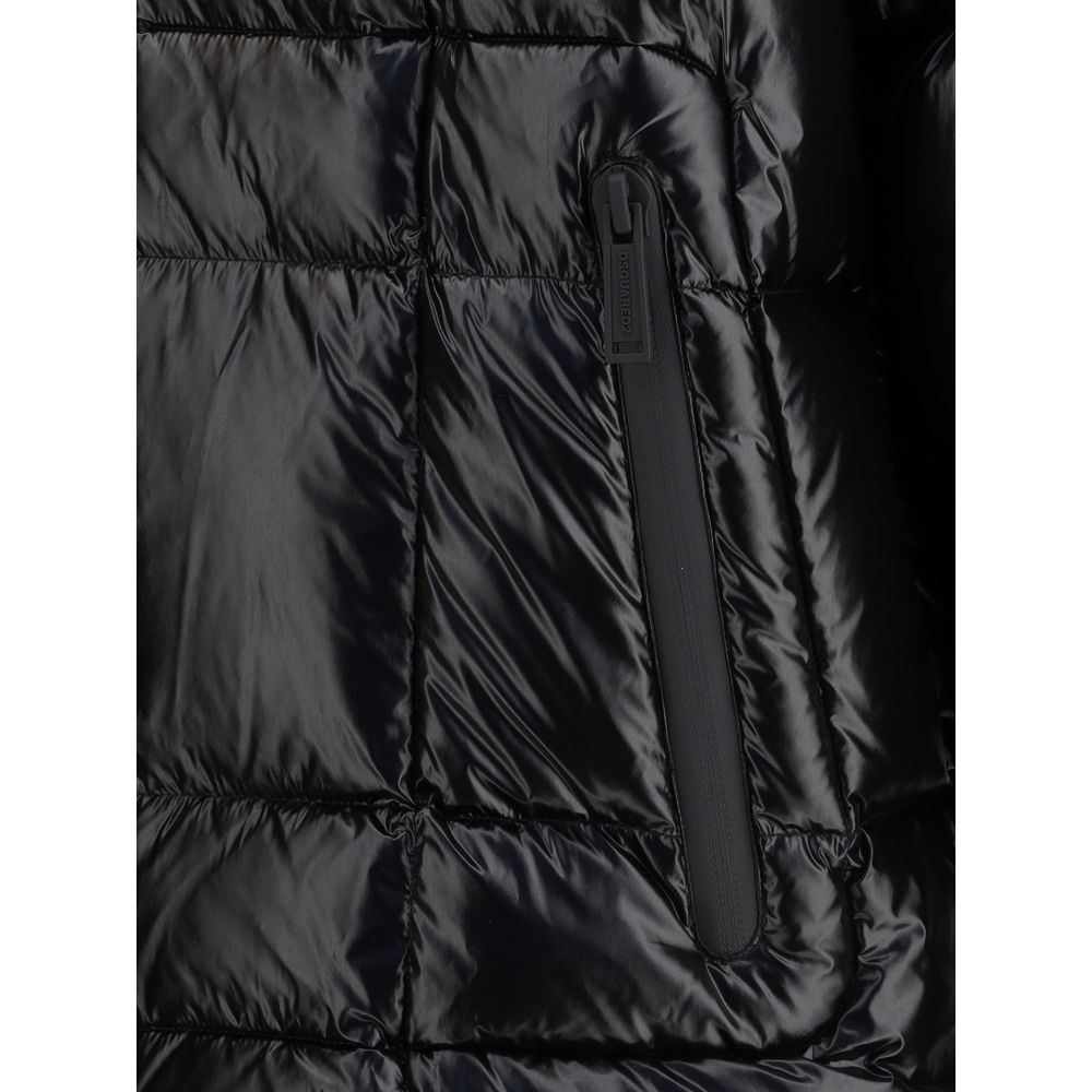 Dsquared² Black Polyamide Full-Length Jacket