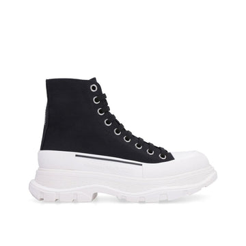Alexander McQueen Black Canvas High Top Sneakers