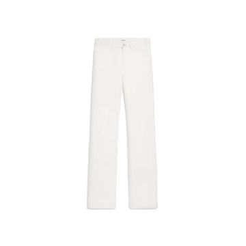 Celine White Cotton Straight-Leg Jeans