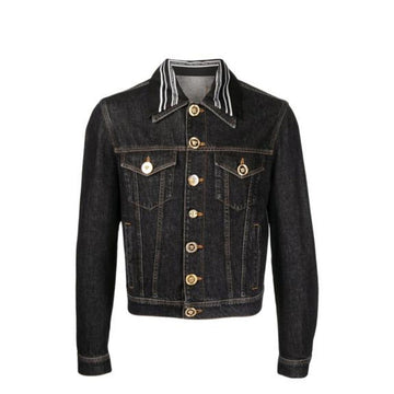 Versace Black Cotton Denim Jacket