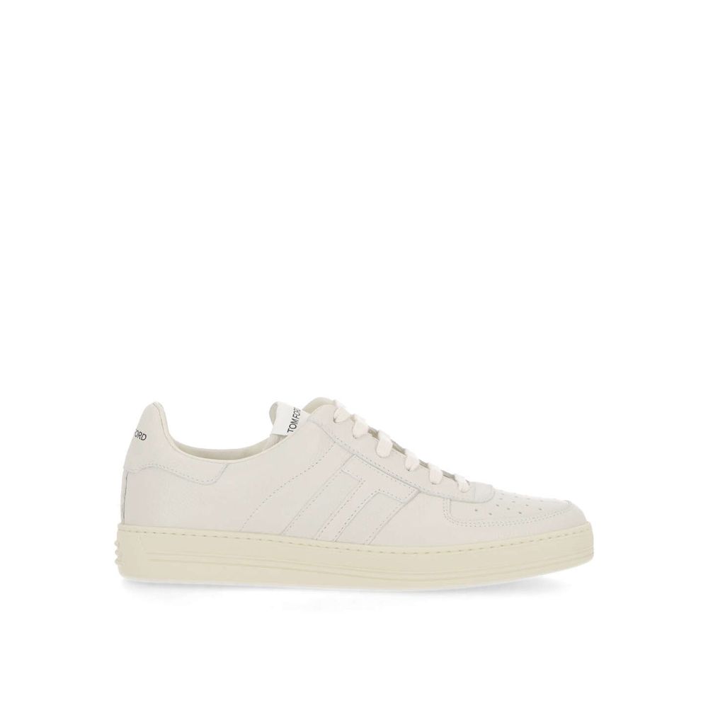 Tom Ford White Calfskin Low Top Sneakers