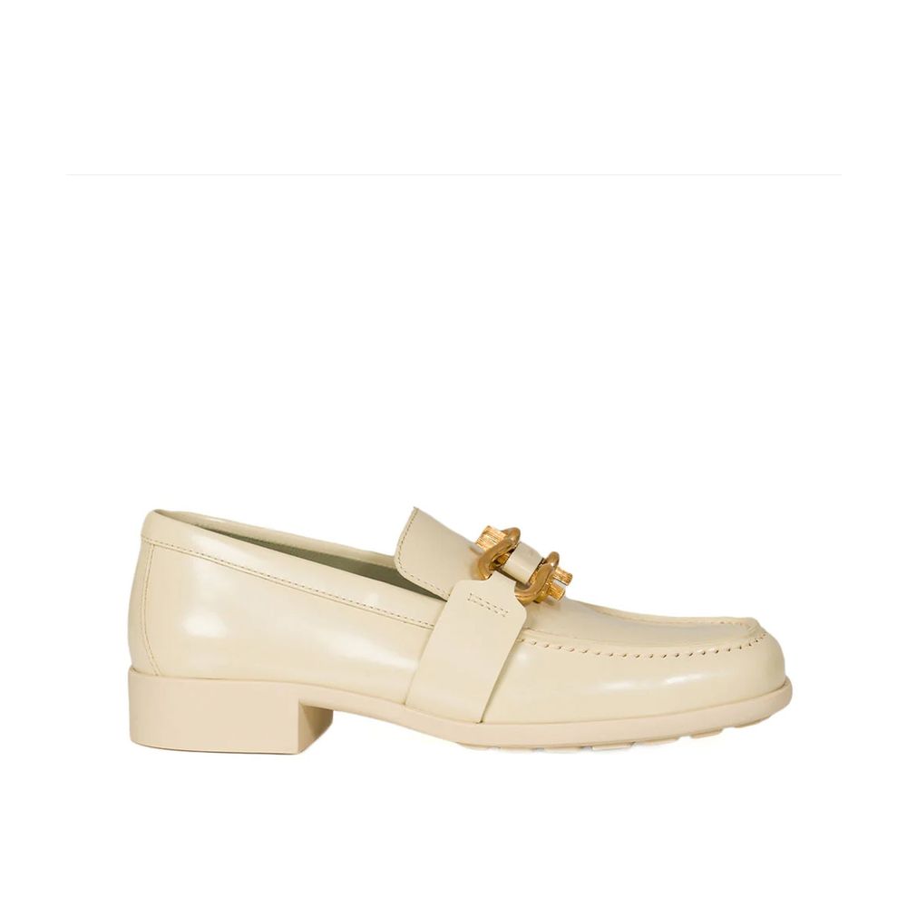 Bottega Veneta White Calfskin Slip-On Loafers
