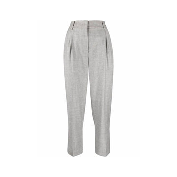 Brunello Cucinelli Gray Virgin Wool Cropped Pants