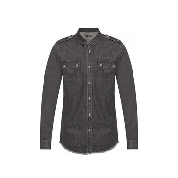 Balmain Black Denim Shirt