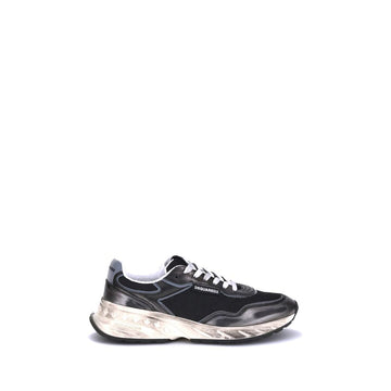 Dsquared² Black Calf Leather Bos Taurus Athletic Sneakers