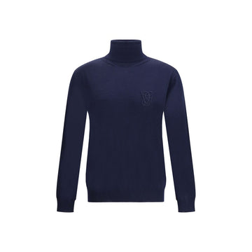 Valentino Blue Fleece Wool Turtleneck