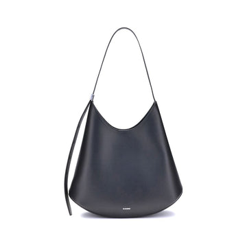 Jil Sander Black Calf Leather Bos Taurus Shoulder Bag