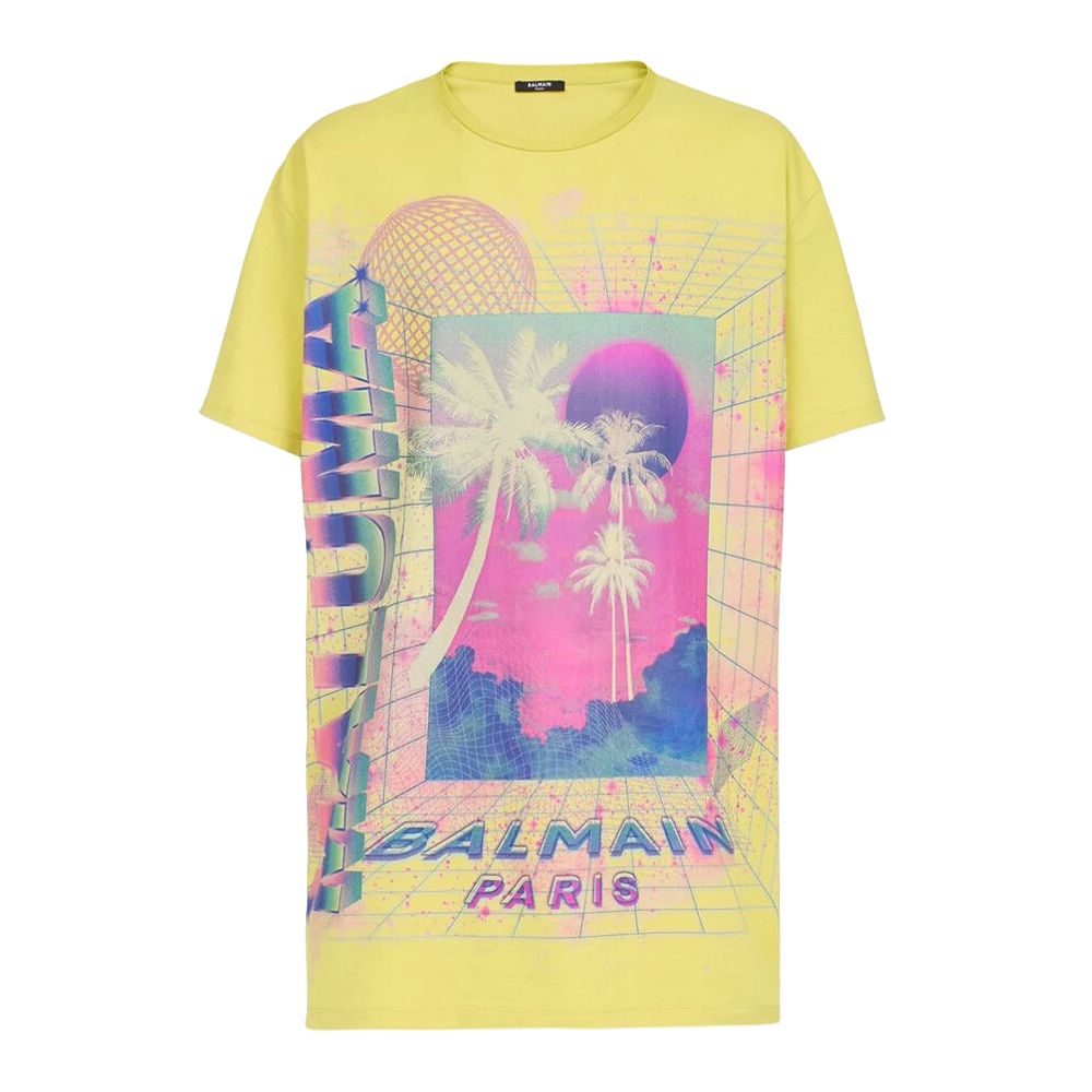 Balmain Yellow Cotton T-Shirt