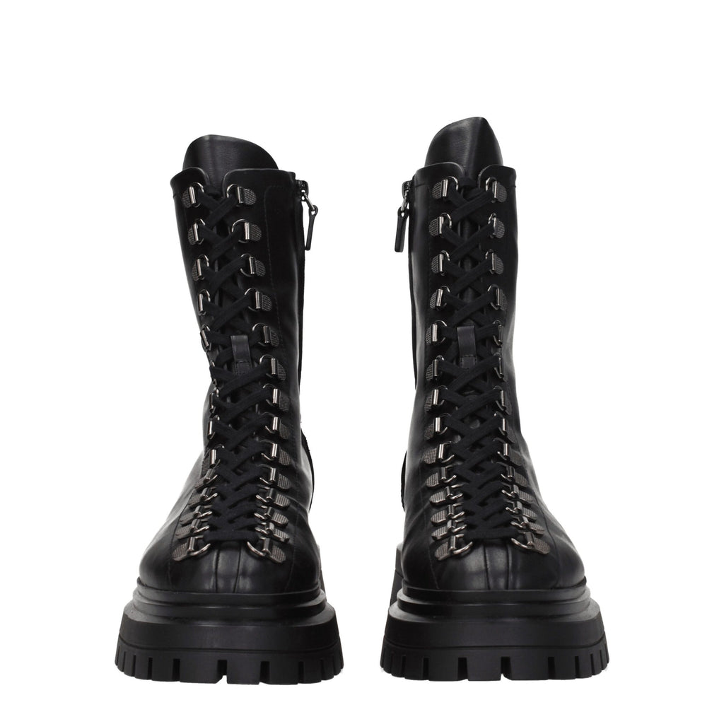 Stuart Weitzman Black Leather Ankle Boots