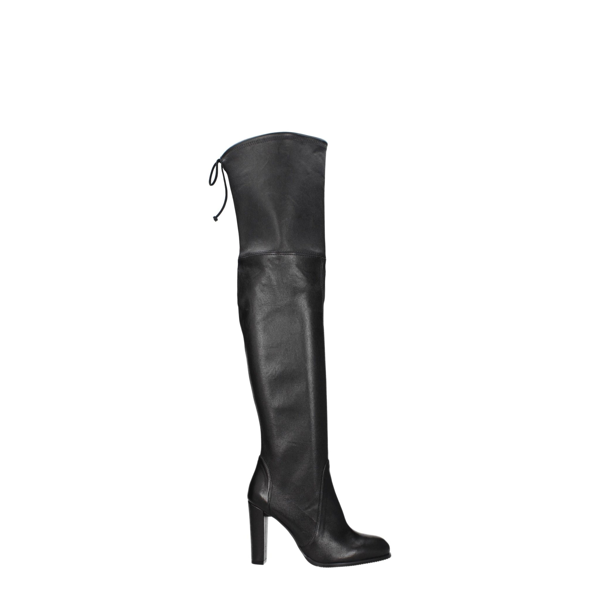 Stuart Weitzman Black Leather Over The Knee