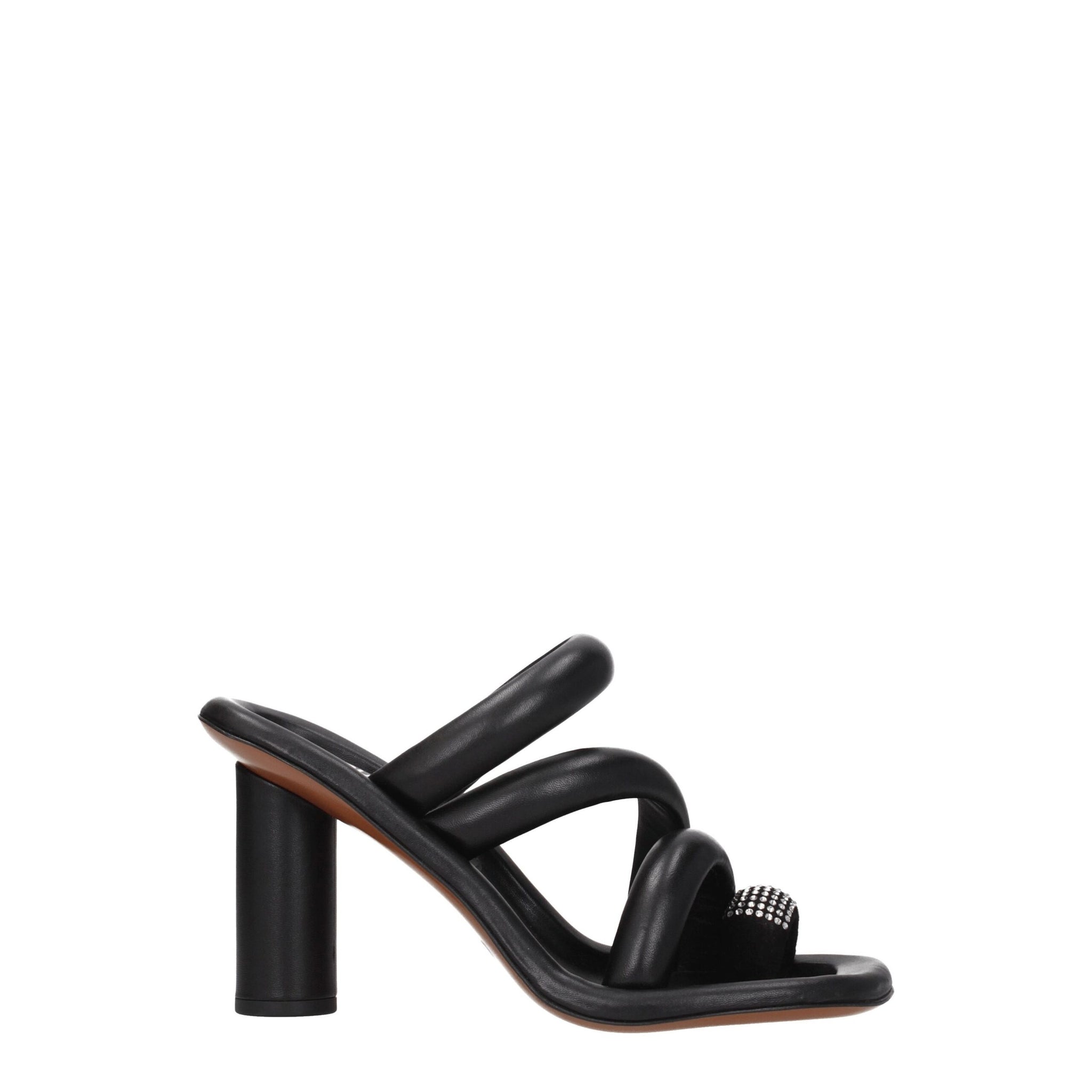 Ambush Black Leather Stiletto Heel Sandals