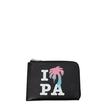 Palm Angels Black Leather Cardholder