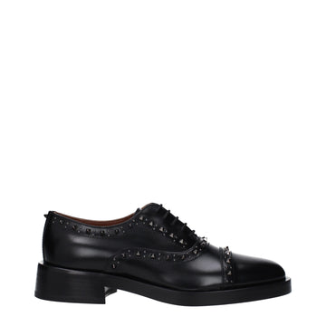 Valentino Garavani Black Leather Oxfords And Derbies