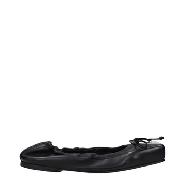 Jacquemus Black Leather Ballet Flats