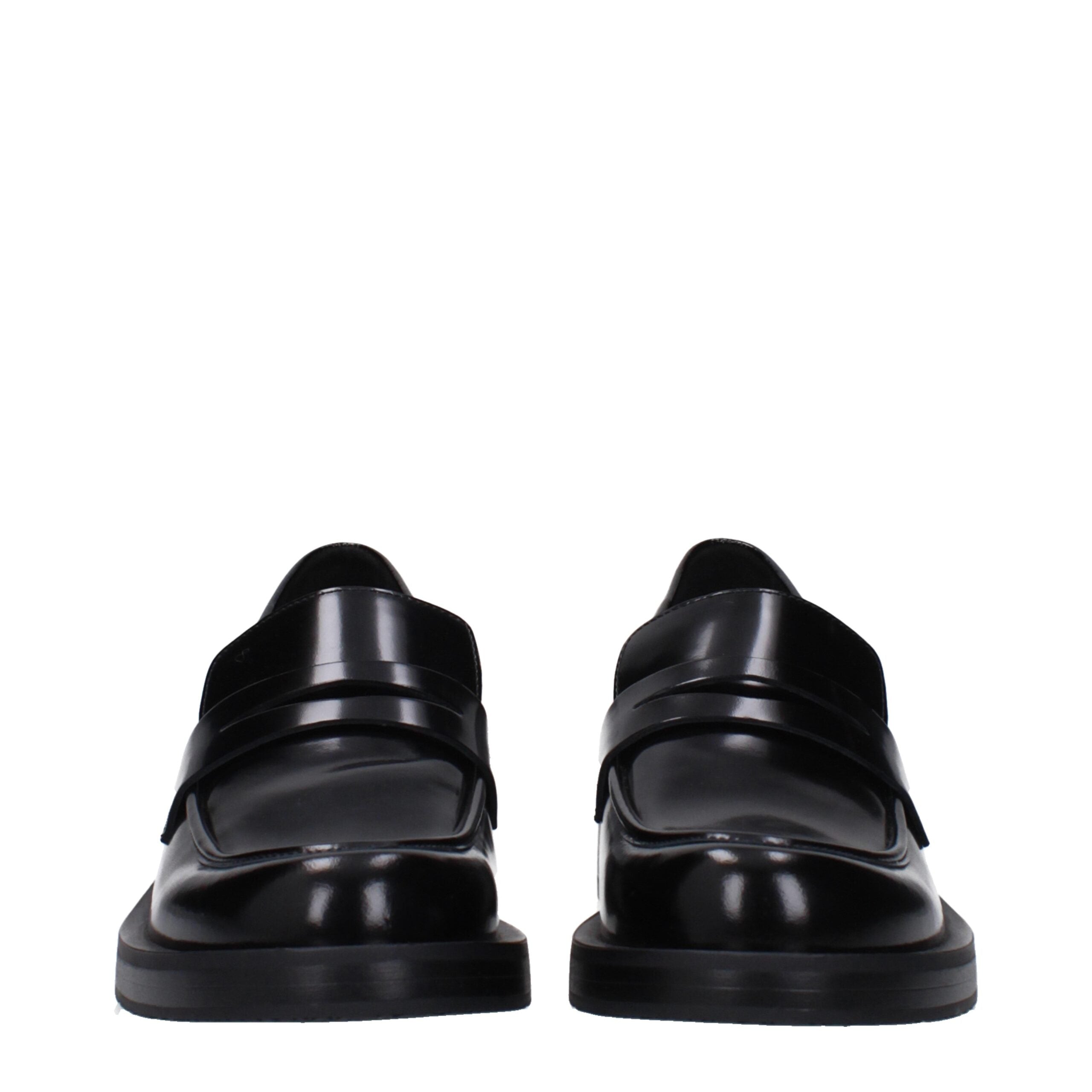 Stuart Weitzman Black Leather Slip-On Loafers
