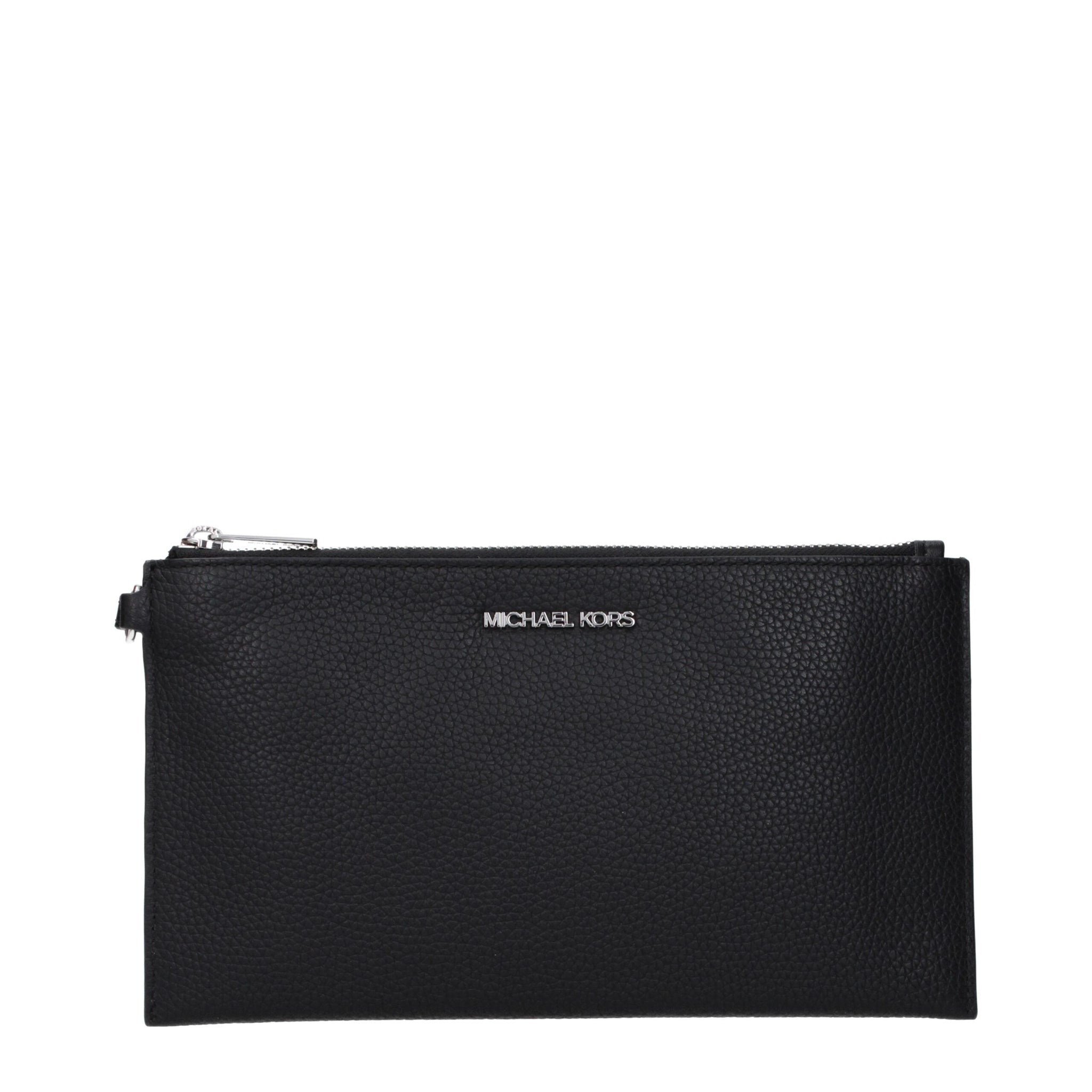 Michael Kors Black Leather Clutch Bag