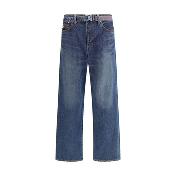 Sacai Blue Cotton Jeans Denim