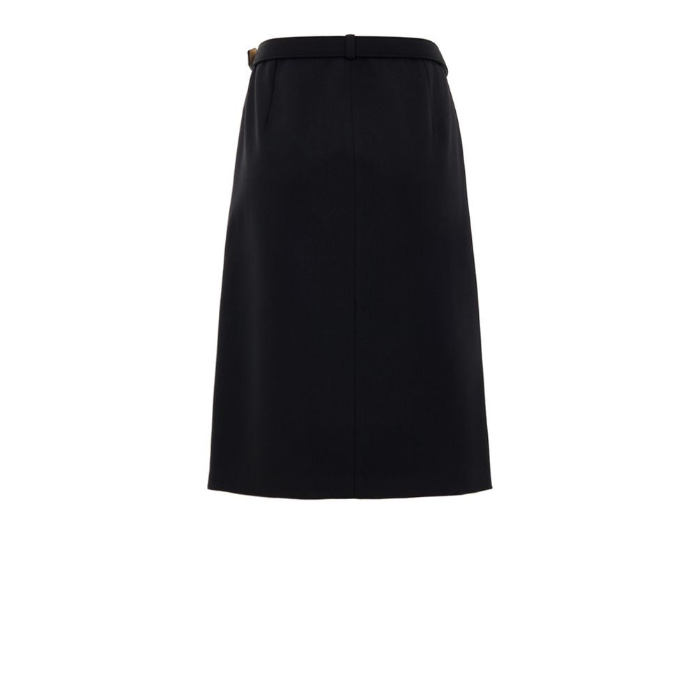 Gucci Black Wool Midi Skirt
