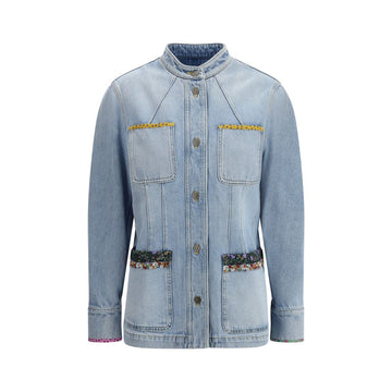 Valentino Light Blue Cotton Denim Jacket