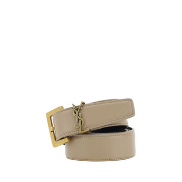 Saint Laurent Brown Calf Leather Bos Taurus Regular Belt