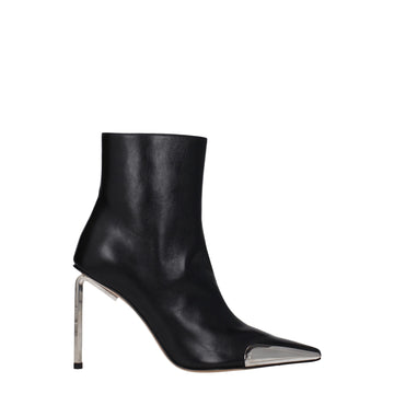 Off-White Black Leather Ankle Boots