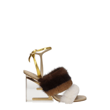 Fendi Brown Mink Strap-On Sandals