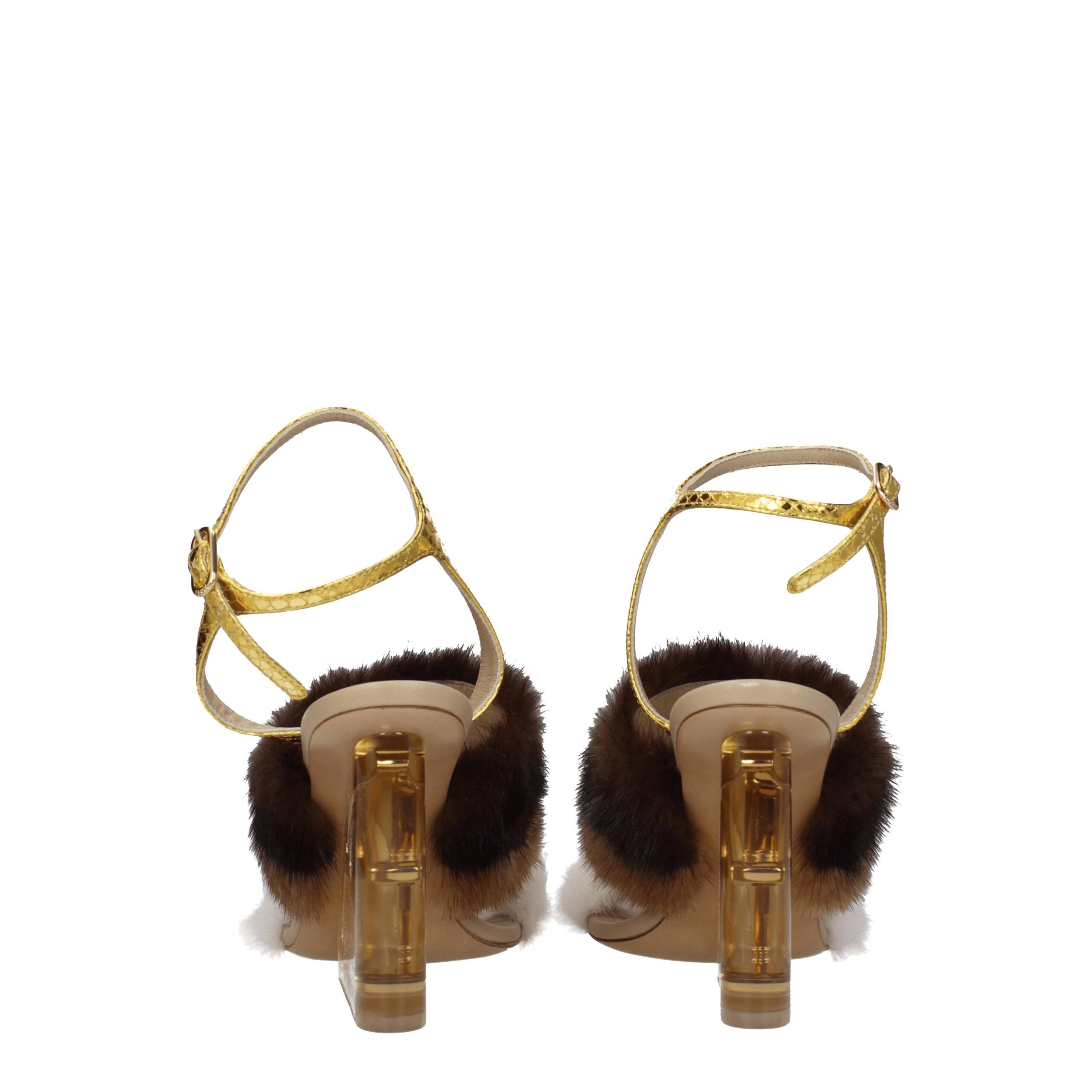 Fendi Brown Mink Strap-On Sandals
