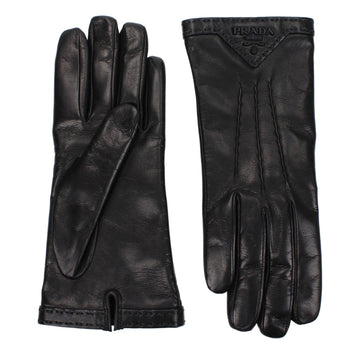 Prada Black Leather Gloves