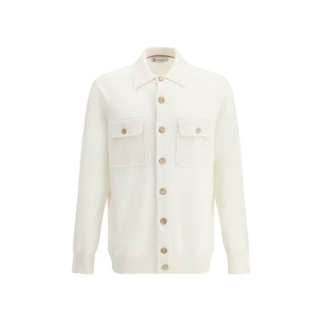 Brunello Cucinelli White Cashmere Cardigan