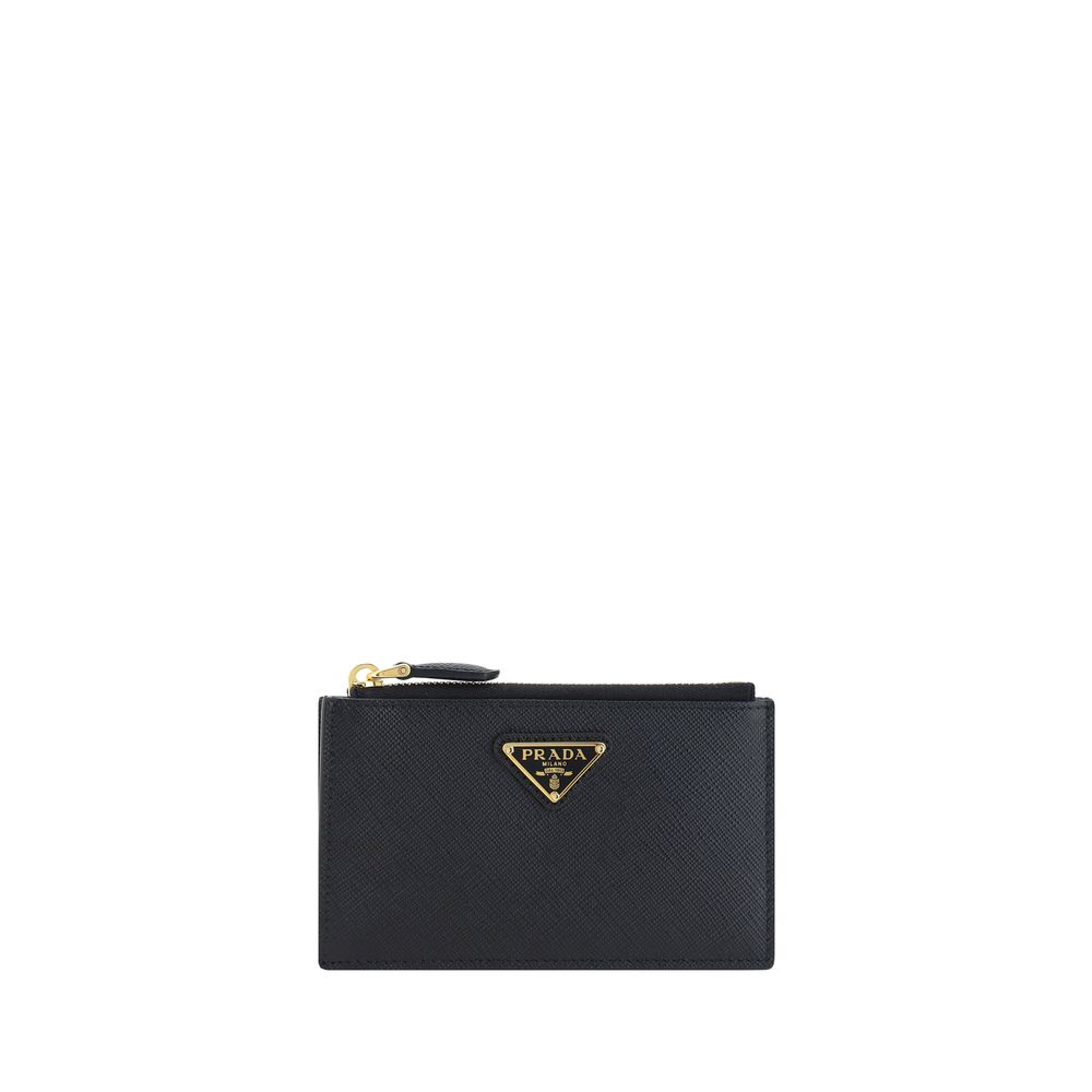 Prada Black Calf Leather Bos Taurus Wallet