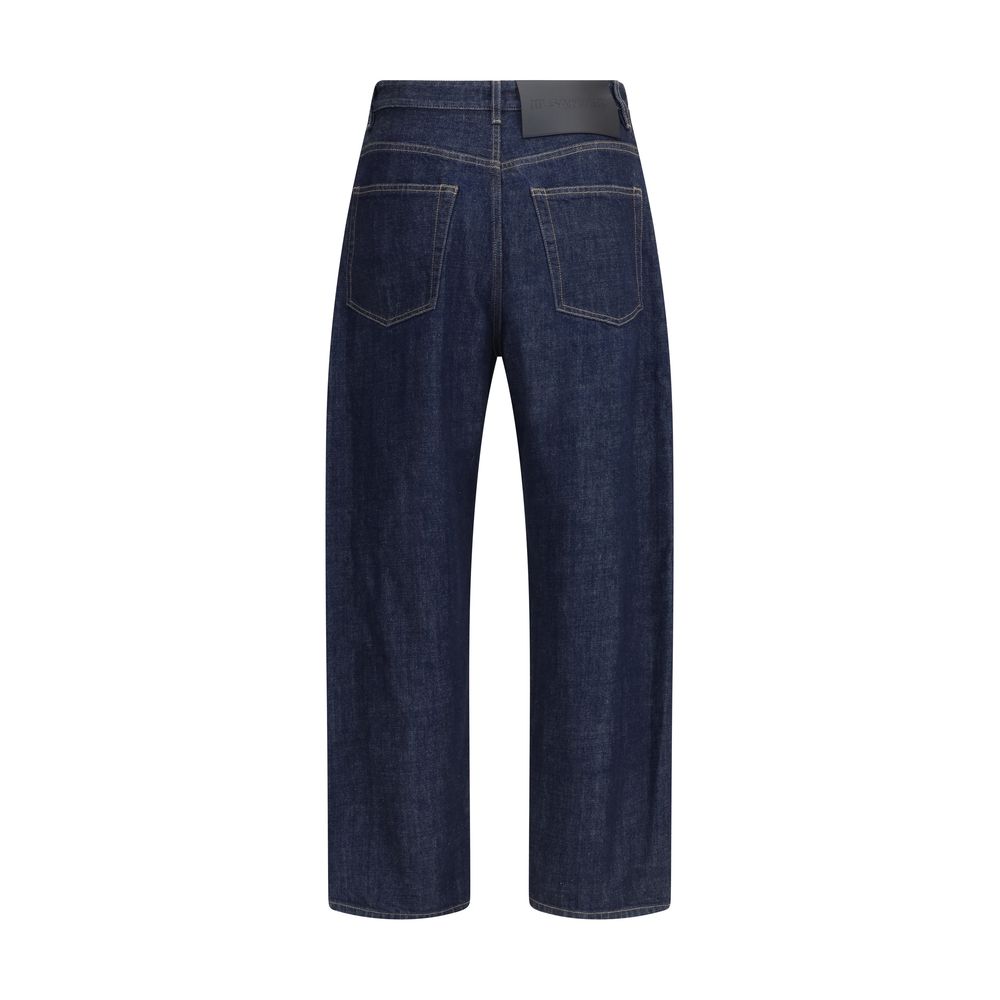 Jil Sander Blue Cotton Straight-Leg Jeans