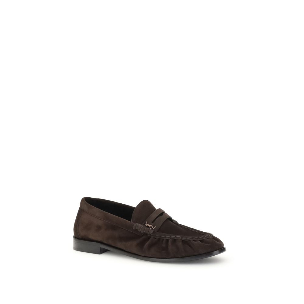 Saint Laurent Brown Calf Leather Bos Taurus Slip-On Loafers