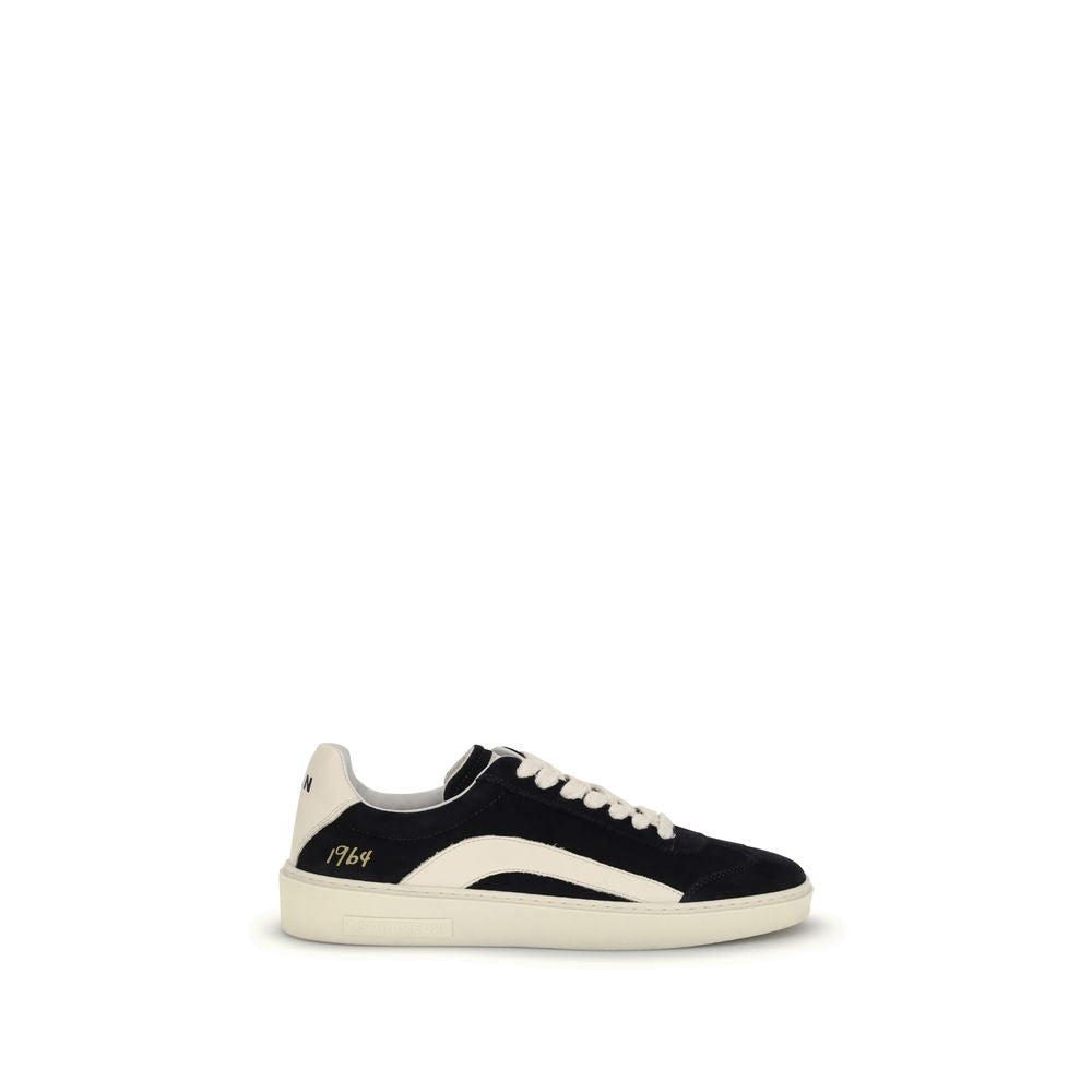 Dsquared² Black Calf Leather Bos Taurus Low Top Sneakers