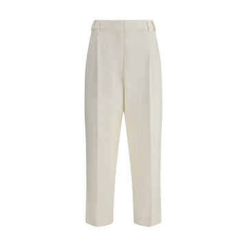 Brunello Cucinelli White Cotton Chino Pants