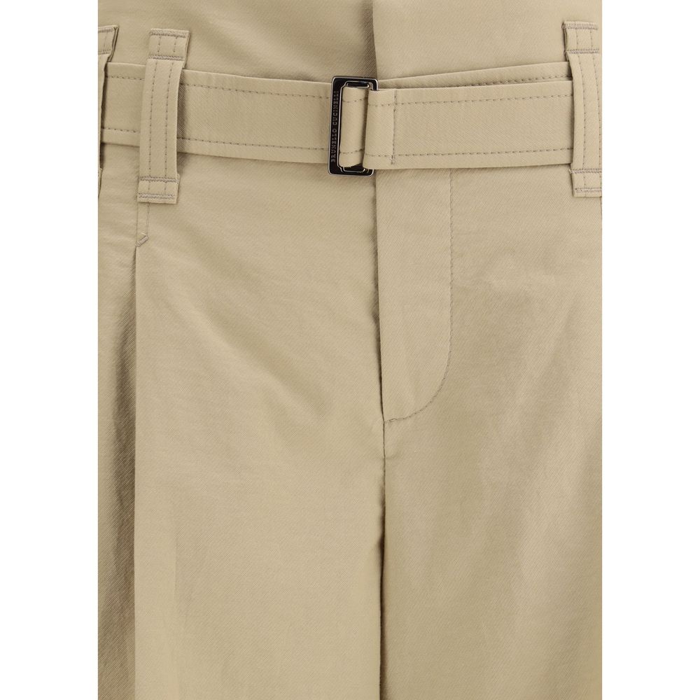 Brunello Cucinelli Beige Cotton Cropped Pants