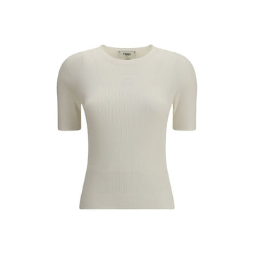 Fendi White Silk T-Shirt