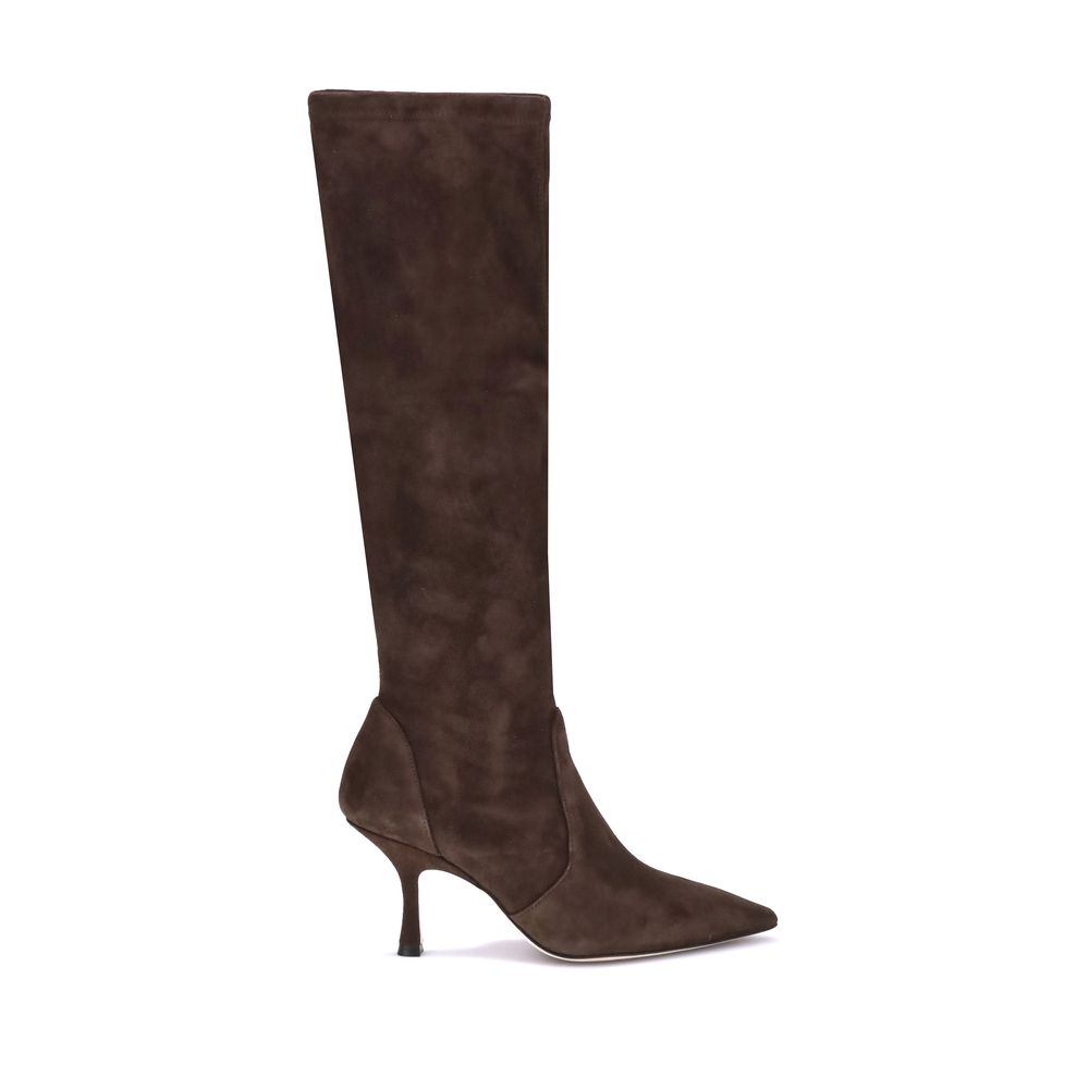 Stuart Weitzman Brown Calf Leather Bos Taurus Boots