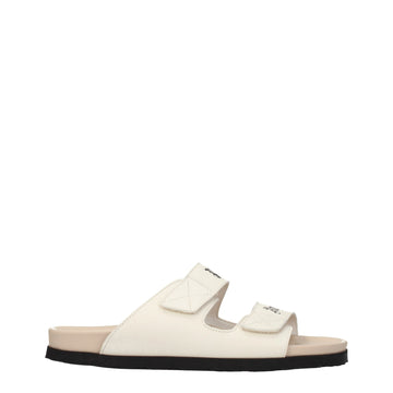 Palm Angels Beige Leather Slippers