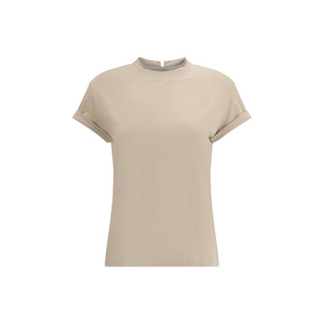 Brunello Cucinelli Beige Elastane T-Shirt