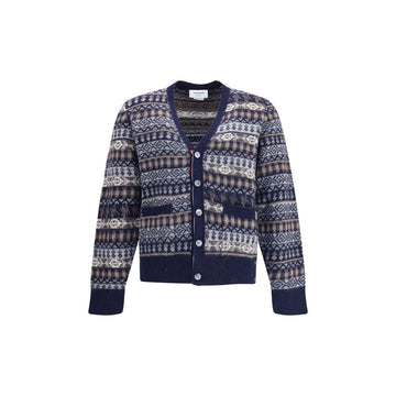 Thom Browne Blue Wool Cardigan