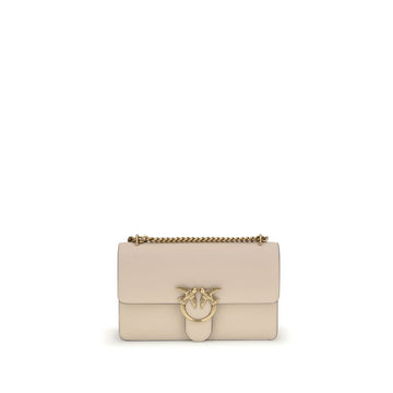 PINKO Beige Calf Leather Bos Taurus Shoulder Bag